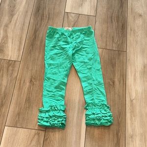 NWOT Pearls & Piggytails Boutique Girls Ruffle Leggings Stretch Pants Size 6